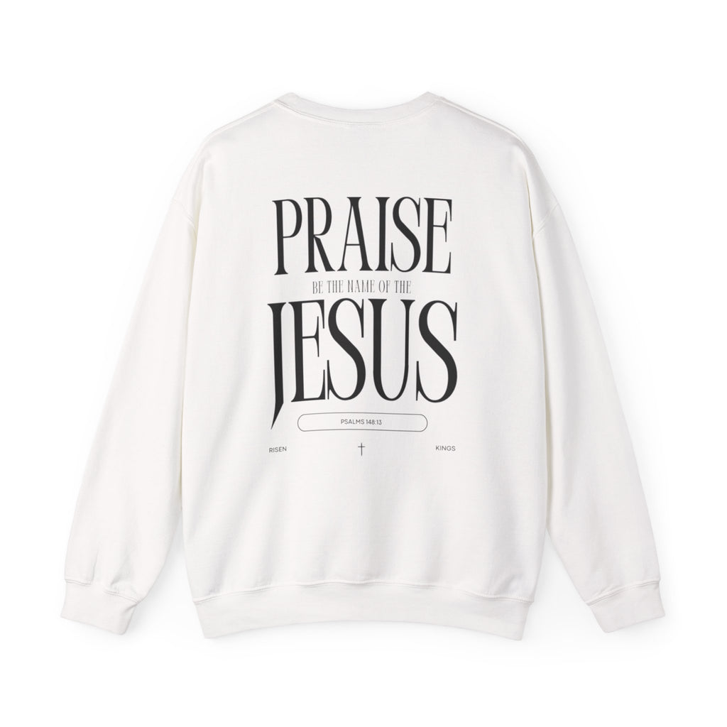 Praise Jesus Crewneck Sweatshirt — Faith-Based Christian Pullover