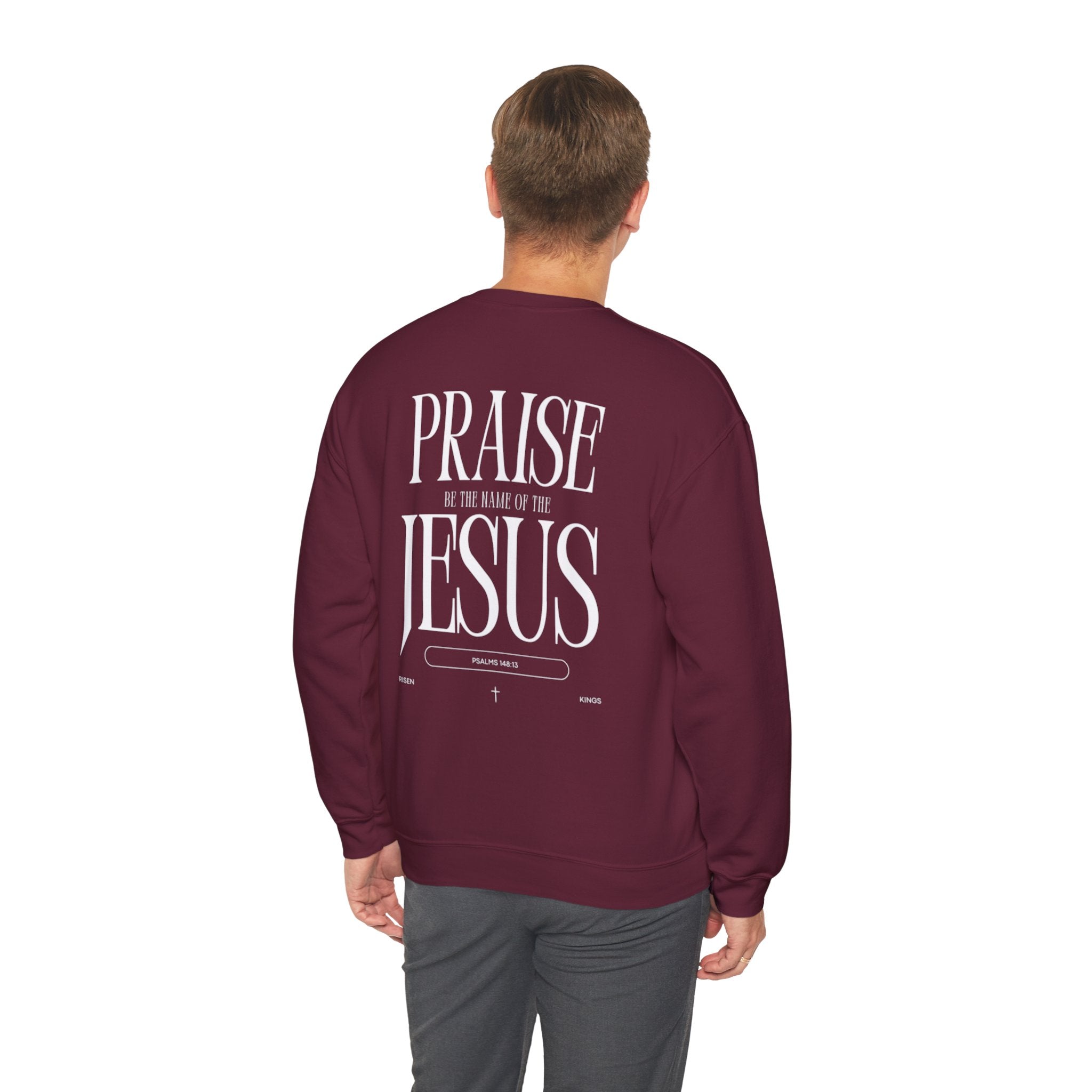 Praise Jesus Crewneck Sweatshirt — Faith-Based Christian Pullover