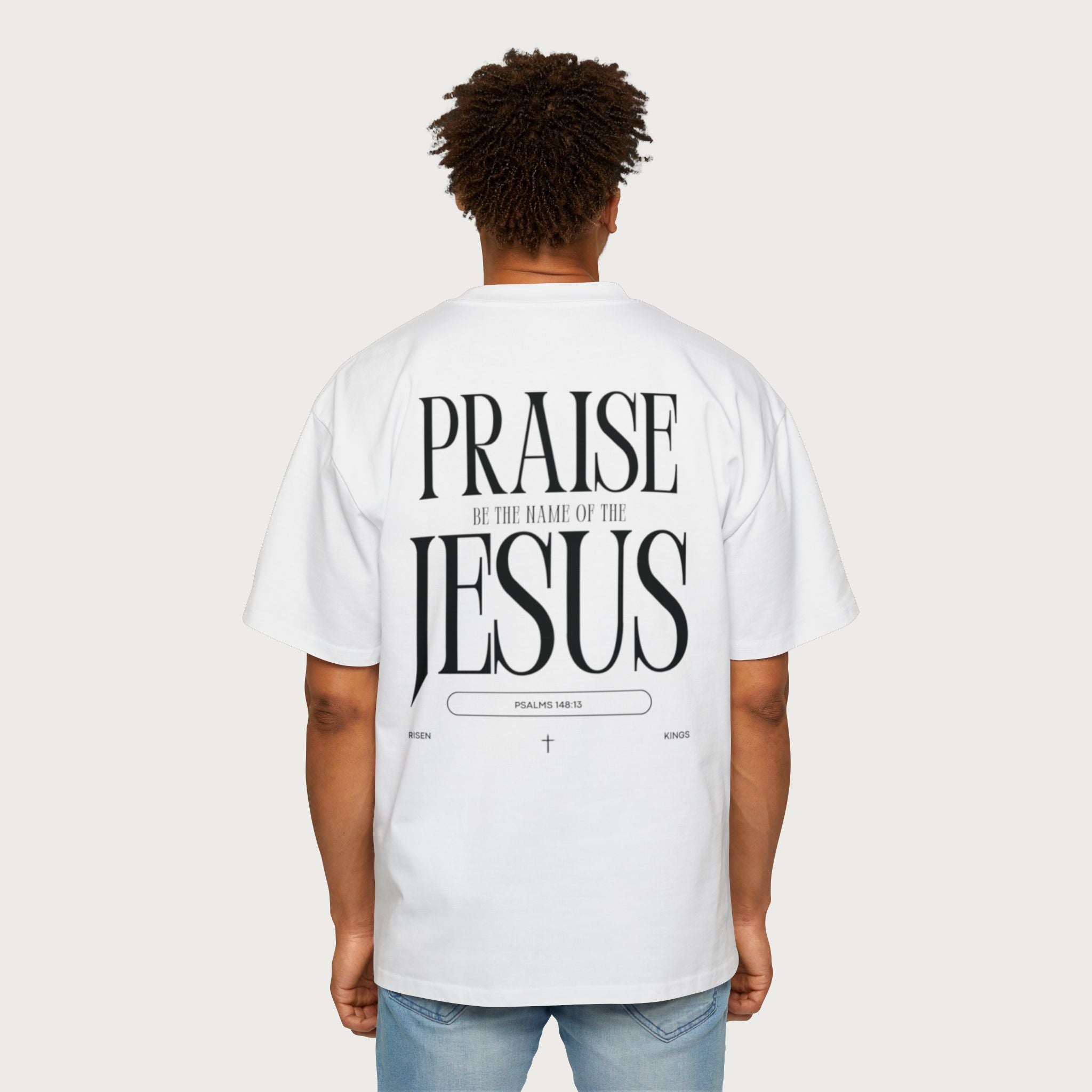 Praise Jesus Oversized Tee — Faith-Based Christian Graphic T-Shirt