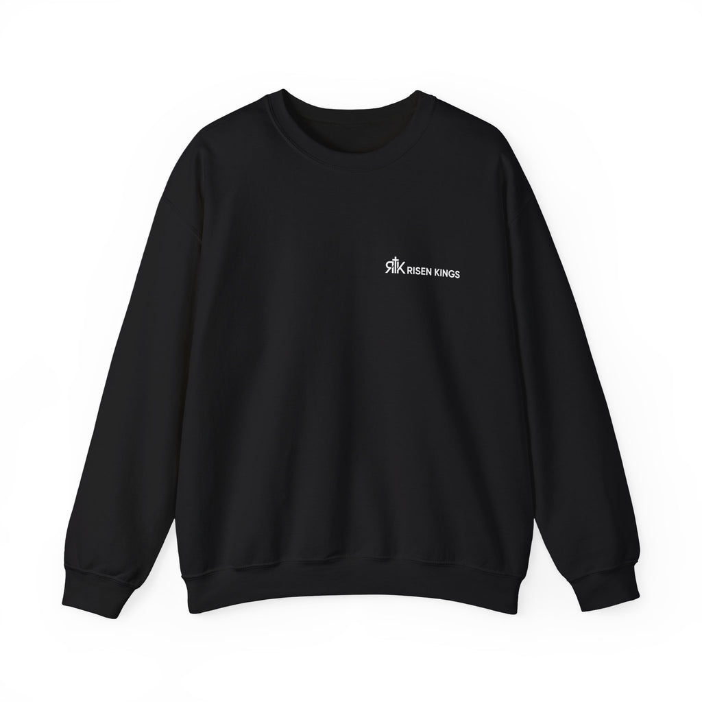 Crewneck Sweatshirt — 'Faithful' Distressed Cross Minimalist Pullover