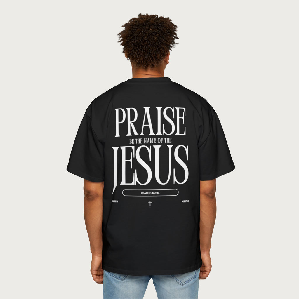 Praise Jesus Oversized Tee — Faith-Based Christian Graphic T-Shirt
