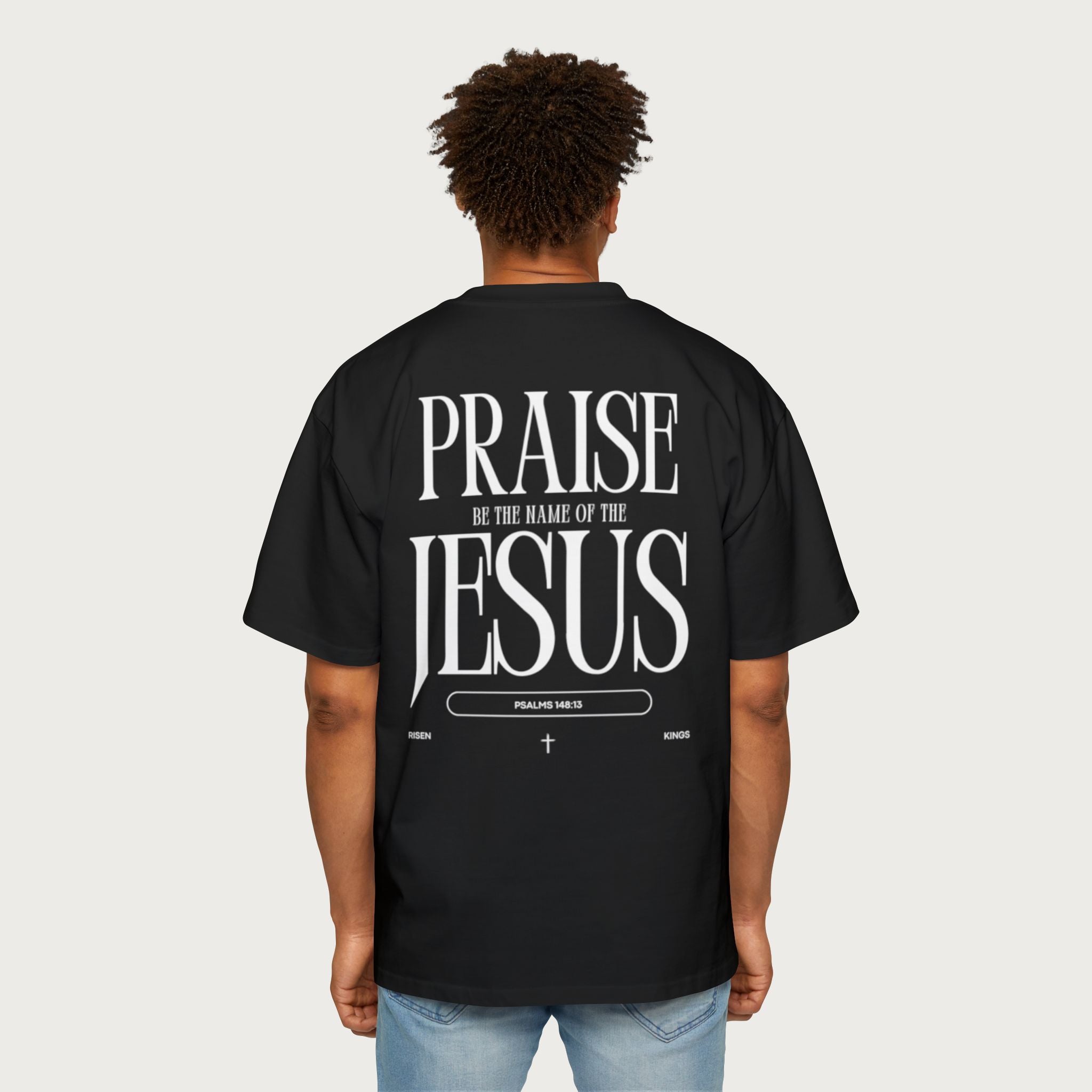 Praise Jesus Oversized Tee — Faith-Based Christian Graphic T-Shirt