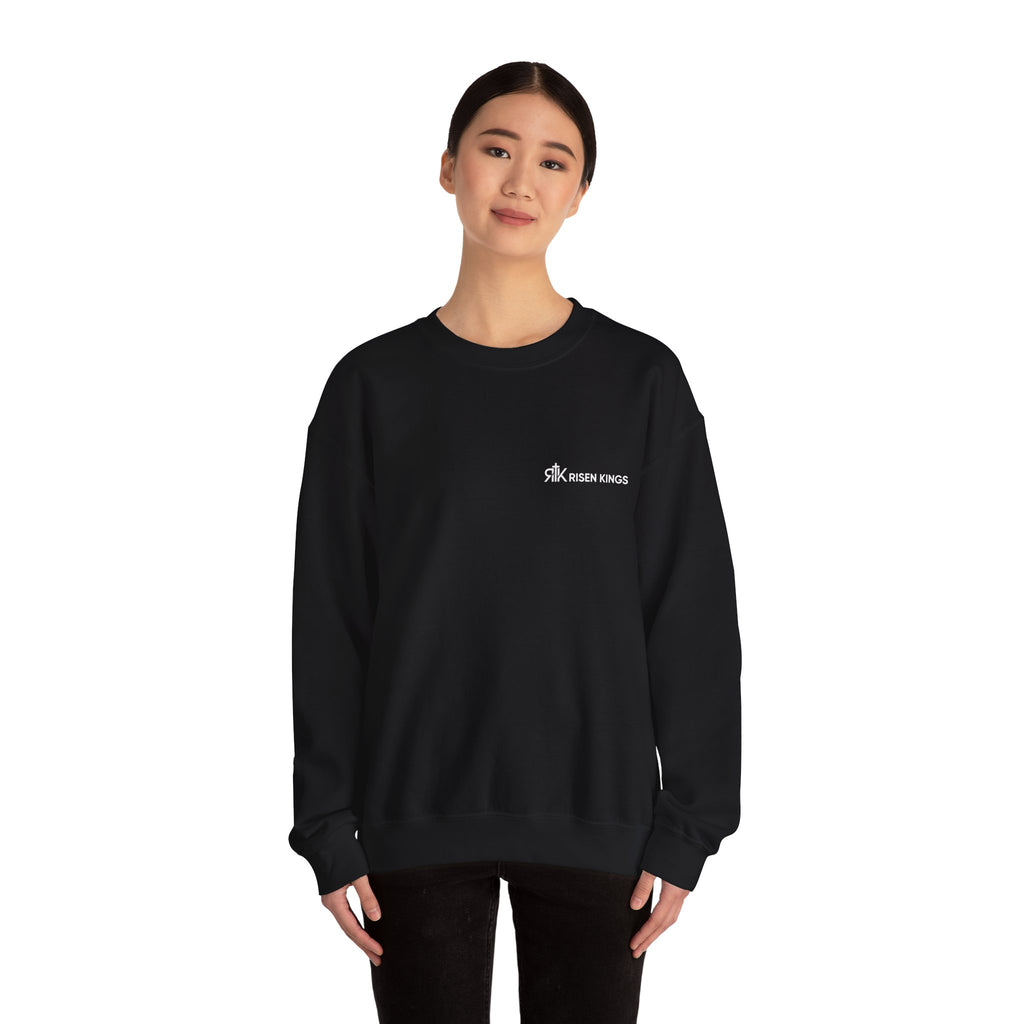 Crewneck Sweatshirt — 'Faithful' Distressed Cross Minimalist Pullover