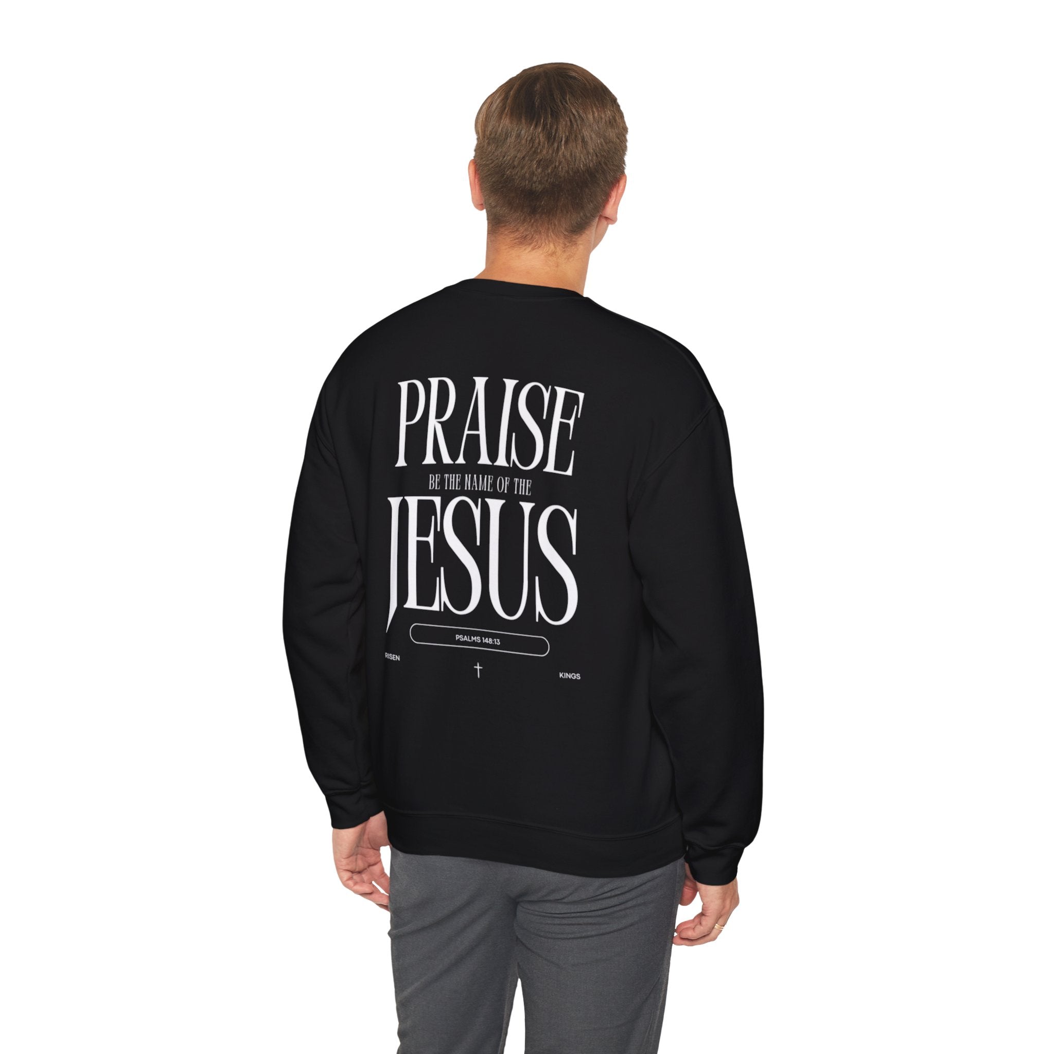 Praise Jesus Crewneck Sweatshirt — Faith-Based Christian Pullover