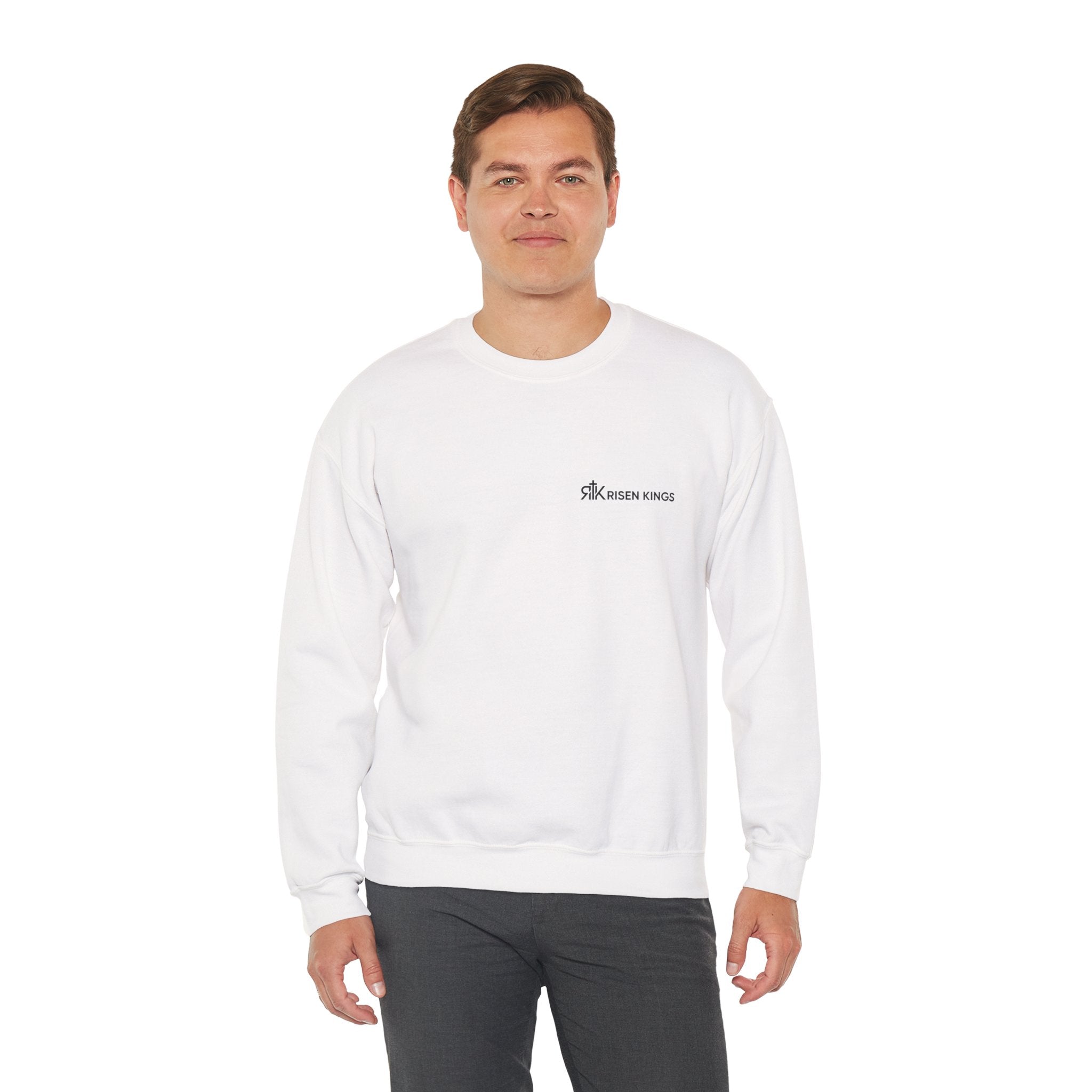 Crewneck Sweatshirt — 'Faithful' Distressed Cross Minimalist Pullover