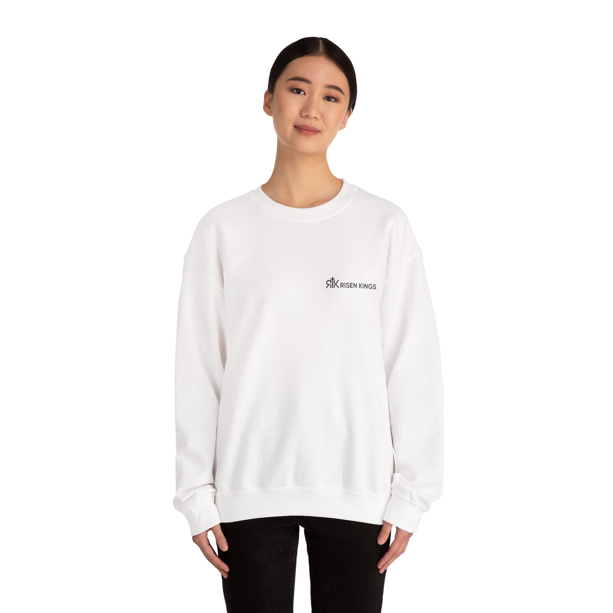 Crewneck Sweatshirt — 'Faithful' Distressed Cross Minimalist Pullover