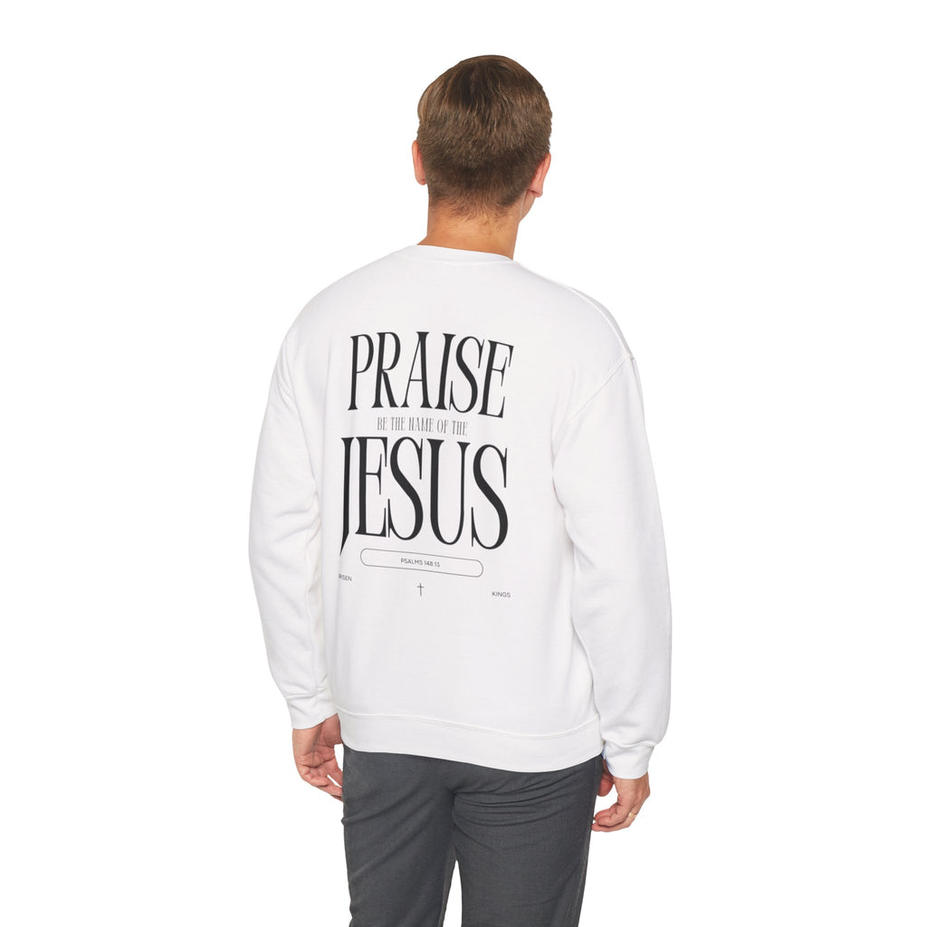 Praise Jesus Crewneck Sweatshirt — Faith-Based Christian Pullover